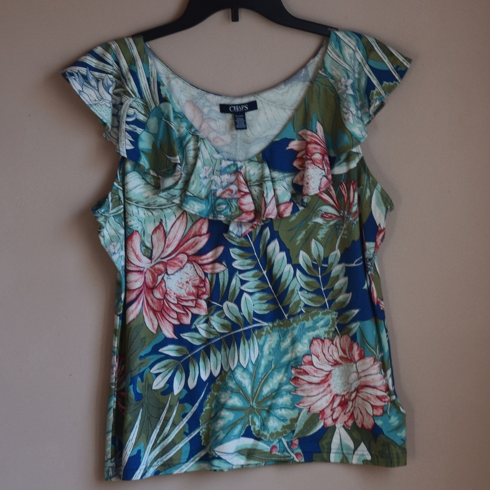 Women's Botanical Print Blouse Petite Large